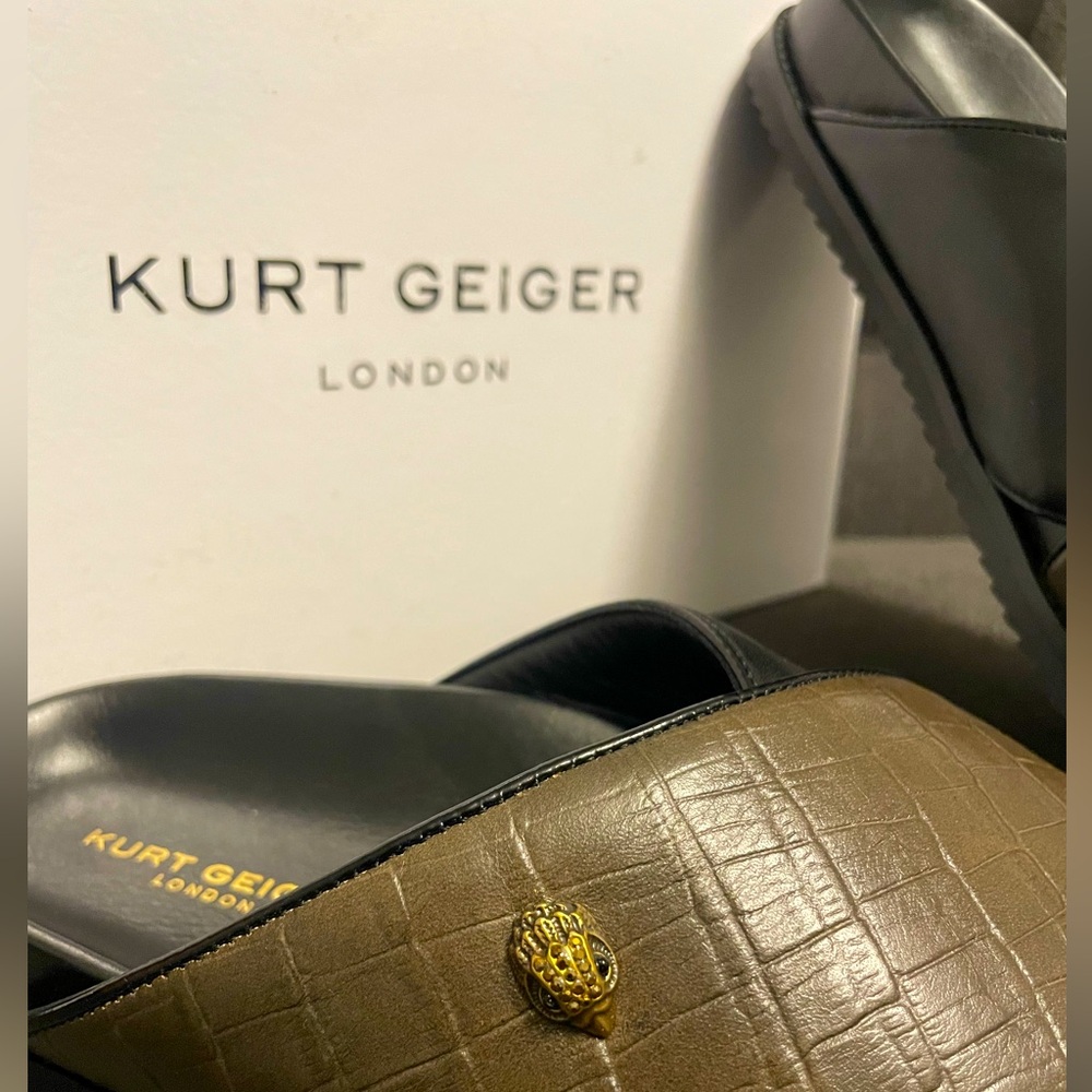 Kurt Geiger Baron Croco Slide Sandals - Picture 3 of 4